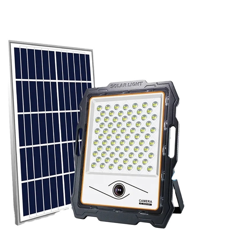 100W Solar Floodlight with Hidden CCTV Camera