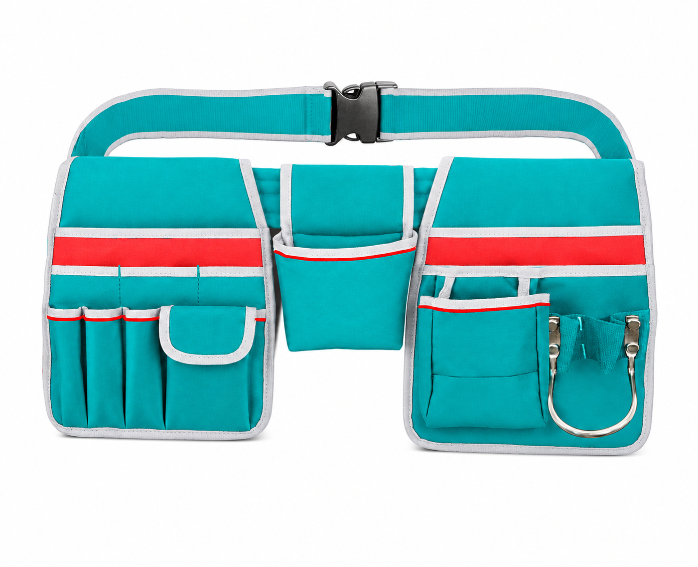 TOTAL Waist Tool Bag &ndash; 12-Pocket Tool Organizer with Hammer Holder