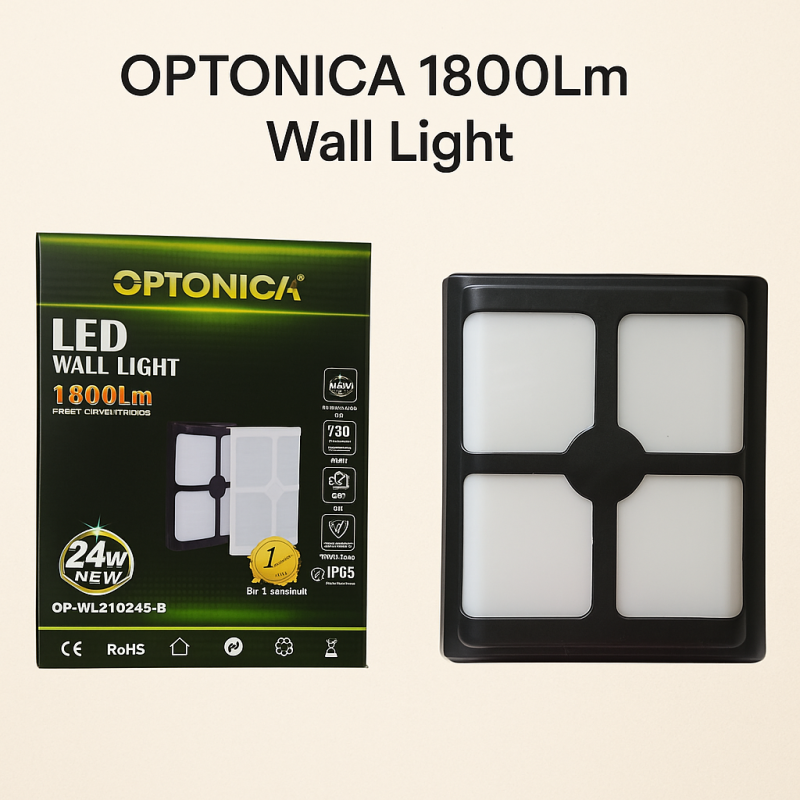 Optonica 1800LM LED Wall Light - Outdoor Motion Sensor Security Light, IP65 Waterproof, Dusk to Dawn Wall Light