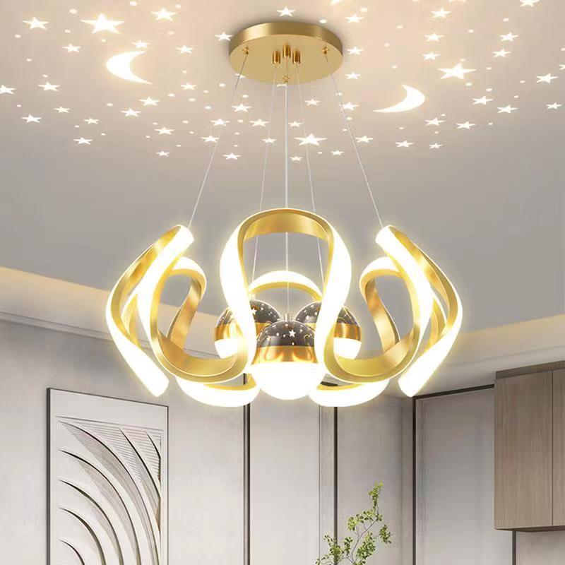 LED Galaxy Curved Chandelier &ndash; Modern Decorative Ceiling Light
