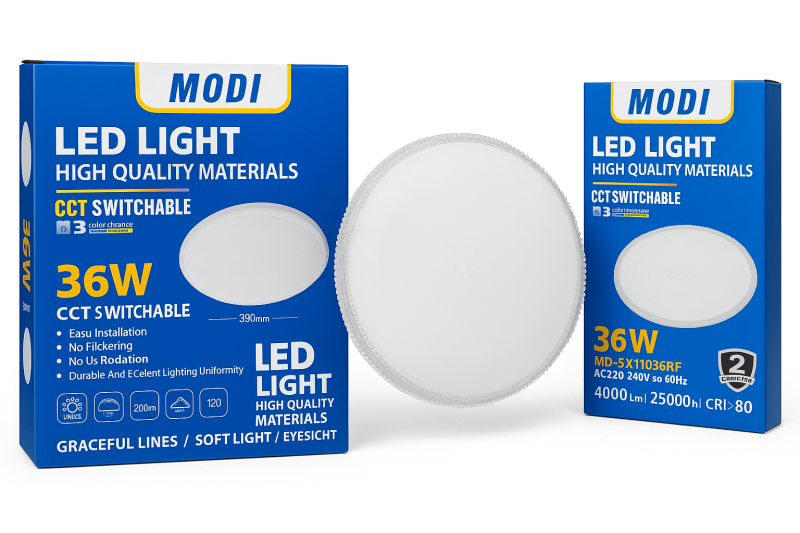 MODI 36W LED Ceiling Light-3 color temperature modes, energy-efficient, IP20 rated