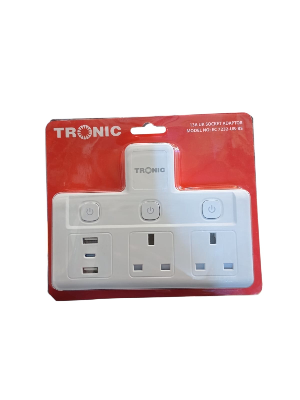 Tronic Twin Socket with 2 USB Ports + Type-C