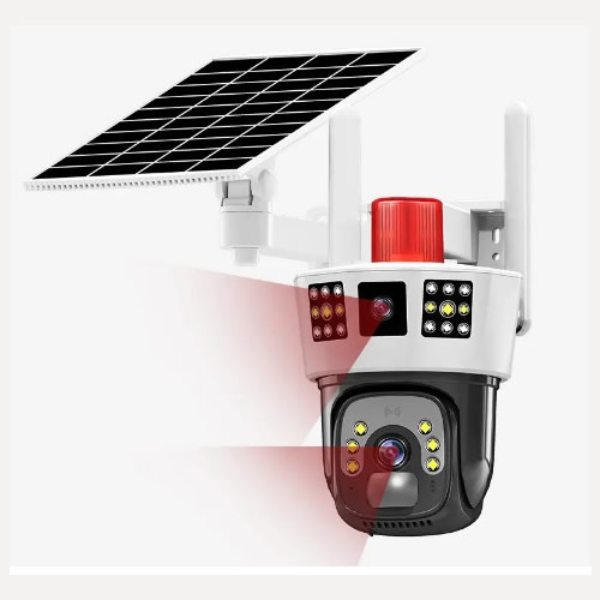 V380 Wireless Smart Solar Camera (Bullet-Dome Linkage Camera)