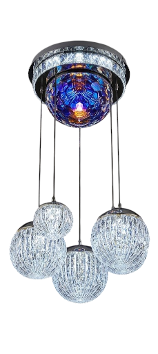 60W Chandelier with Bluetooth Speaker & Rotating Disco Light