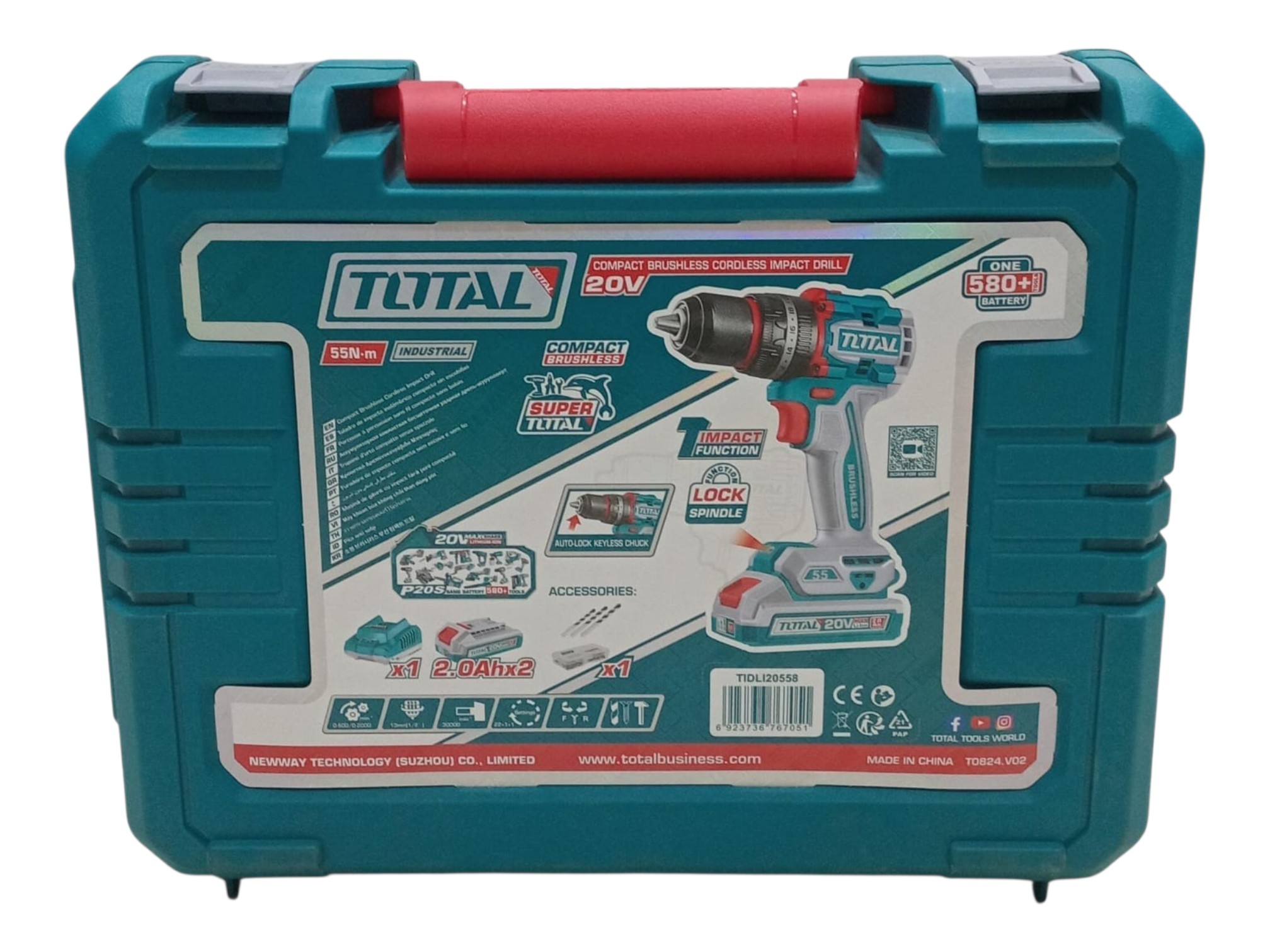 Total 20V Compact Cordless Brushless Impact Drill 55Nm | MK Homestyles