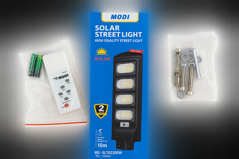 MODI Solar Street Light-300Watts, 1P65, Solar Powered Streetlight, Remote Control, Motion Sensor