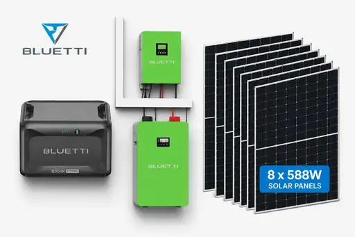 Bluetti 6.2kW Hybrid Solar System &ndash; 5.12kWh Lithium Battery & 4.68kW Solar Panel