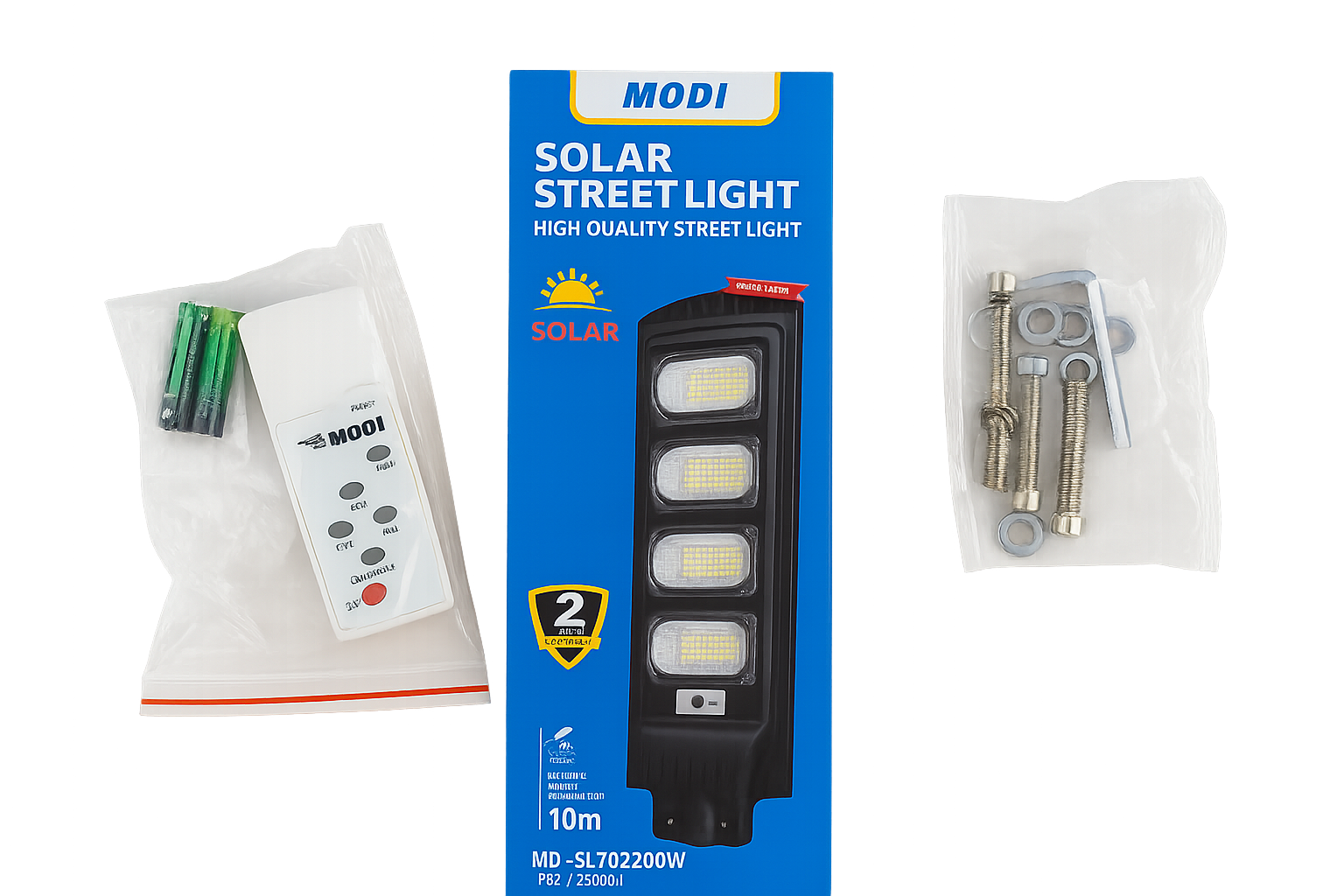 MODI Solar Street Light-300Watts, 1P65, Solar Powered Streetlight, Remote Control, Motion Sensor thumbnail 2