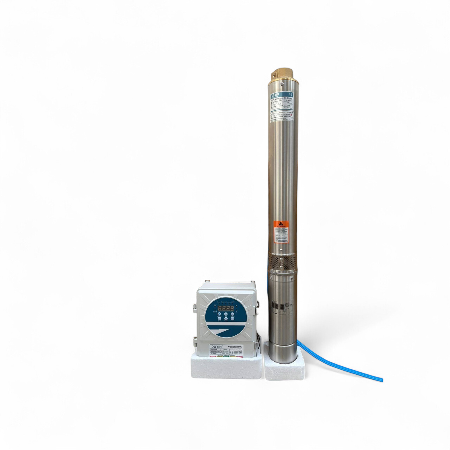 Doyin 4HP Submersible DC Pump-High-Power Solar Borehole Pump with MPPT Controller