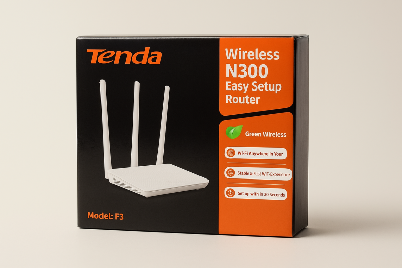 Tenda N300 Wi-Fi Router- High-Speed Wireless Internet for Home |Single-Band Wireless Router &ndash; 3 LAN Ports, External Antennas, Easy Setup for Seamless Browsing and Streaming